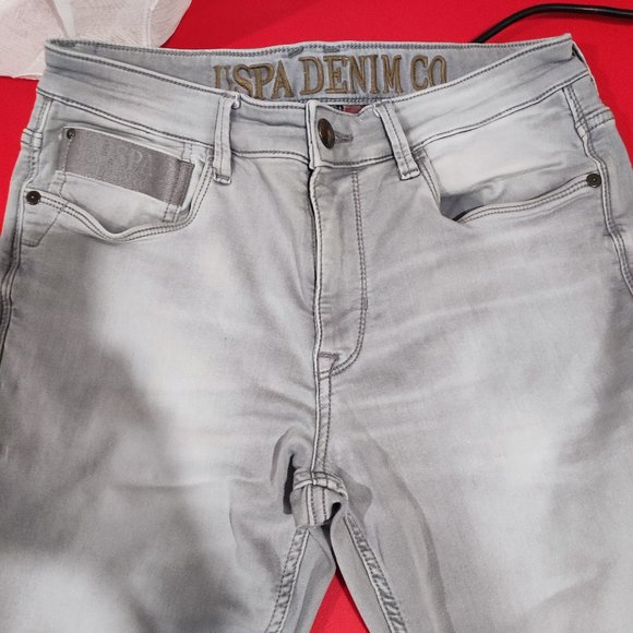 U.S. Polo Assn. Jeans light grey men's size 32 x 29 stretchy - Picture 2 of 8